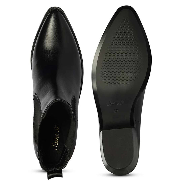 Saint Mallory Black Leather Chelsea Boots