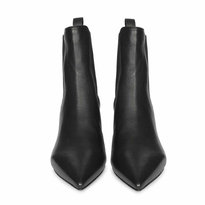 Saint Black Leather Heel Ankle Boots