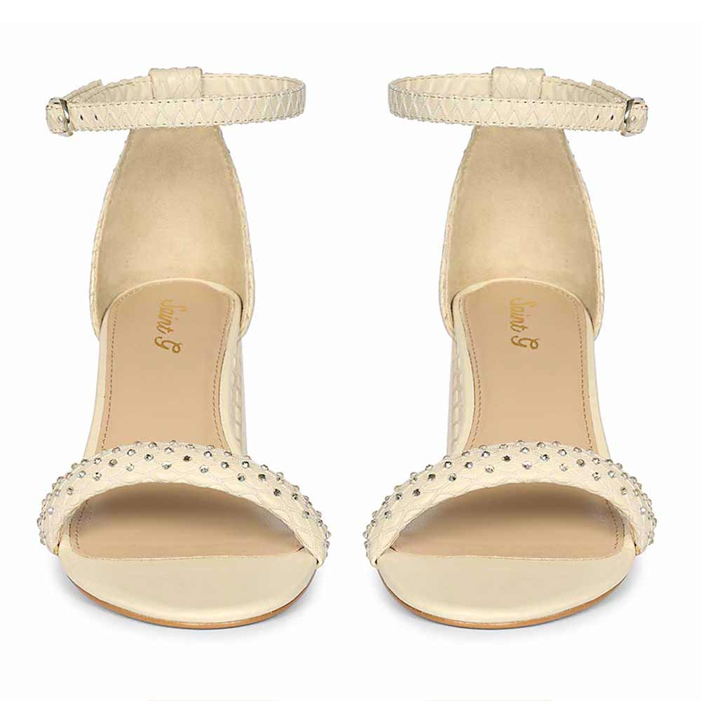Saint Verona Off White Vegan Leather Block Heels