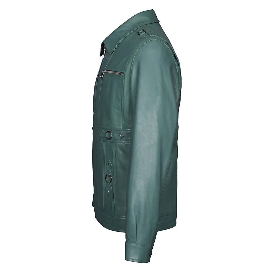 Saint Benjo Turquoise Leather Men's Jacket