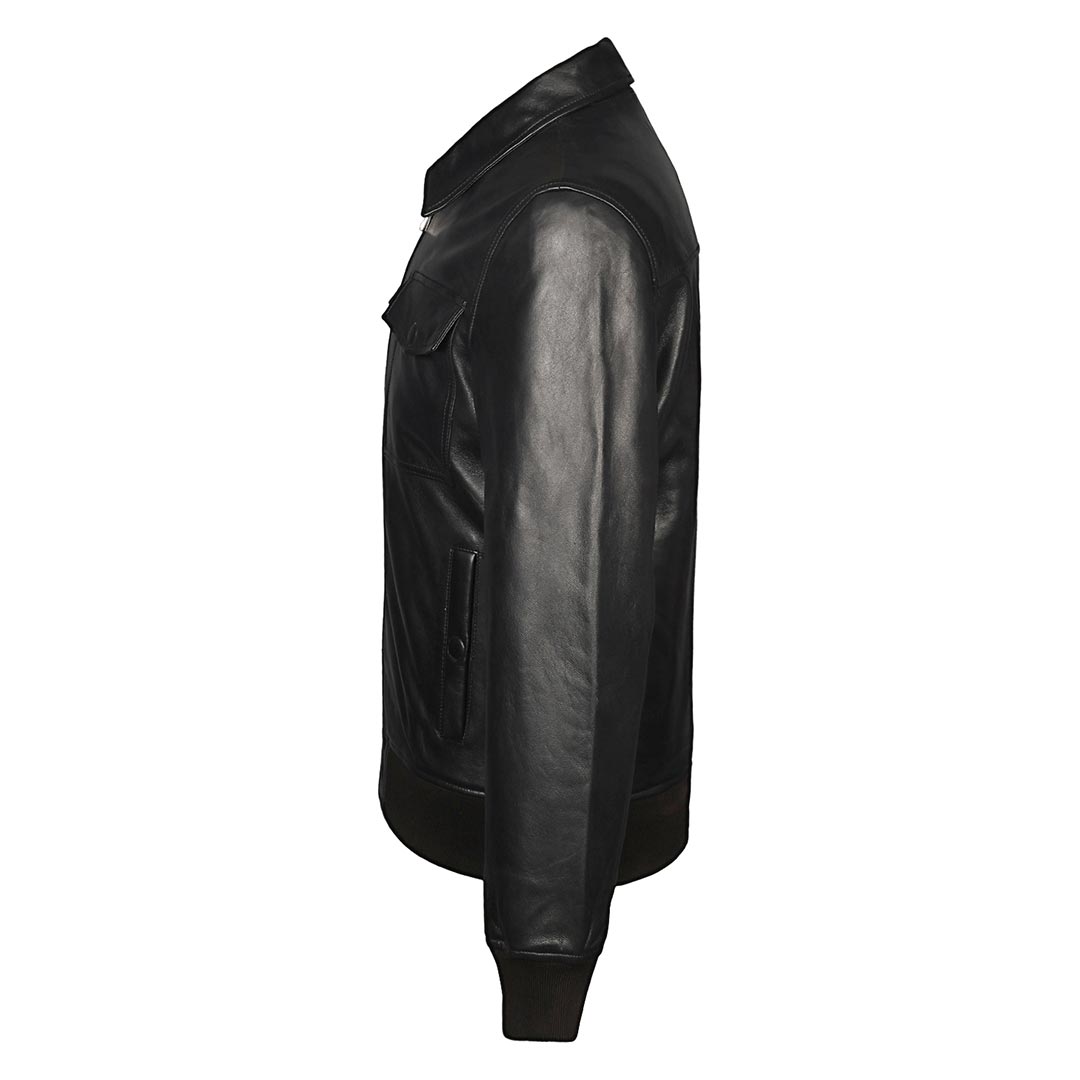 Saint Frayn Black Leather Men's Jackets