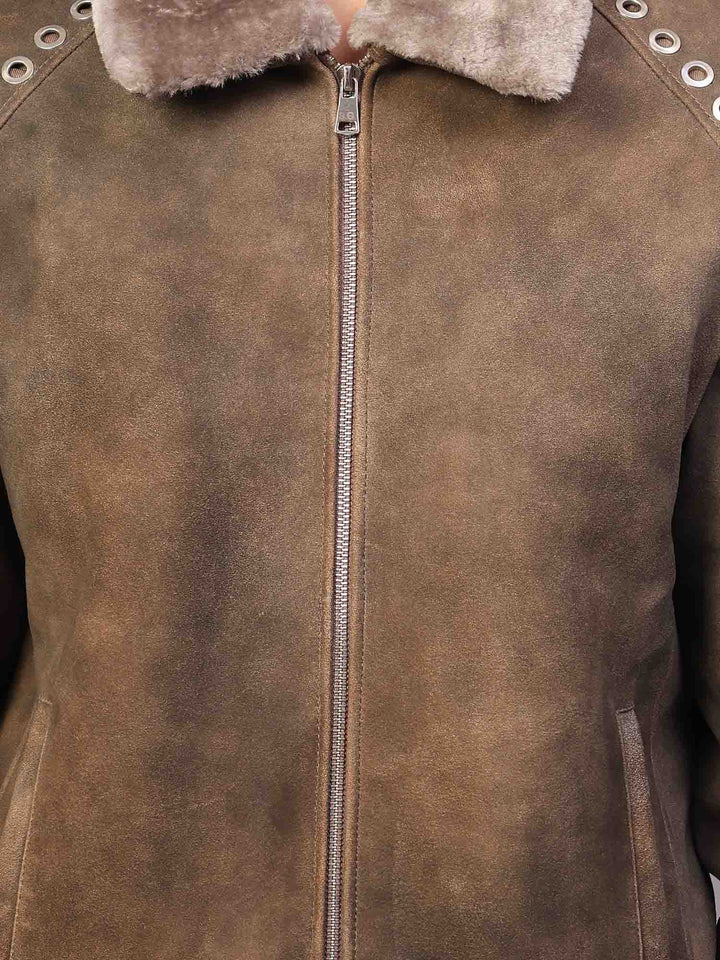 Saint Carter Grey Leather Men's Jackets