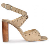 Saint Maren Studded Taupe Suede Leather Heels