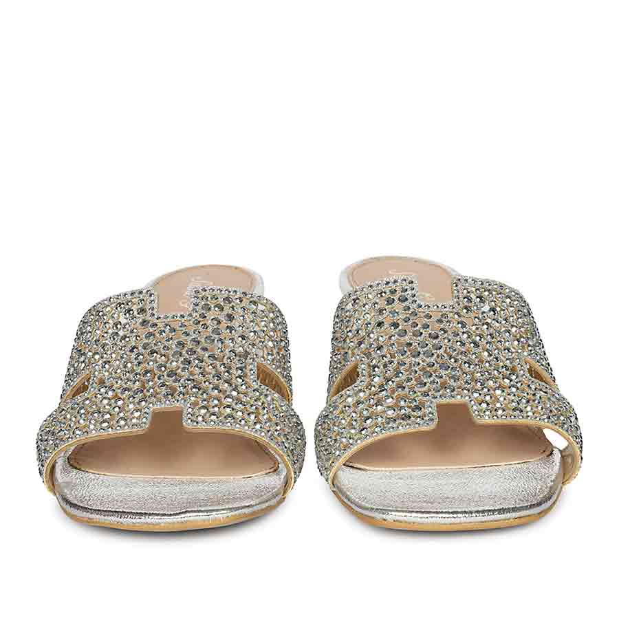 Saint Silver Leather Block Heels