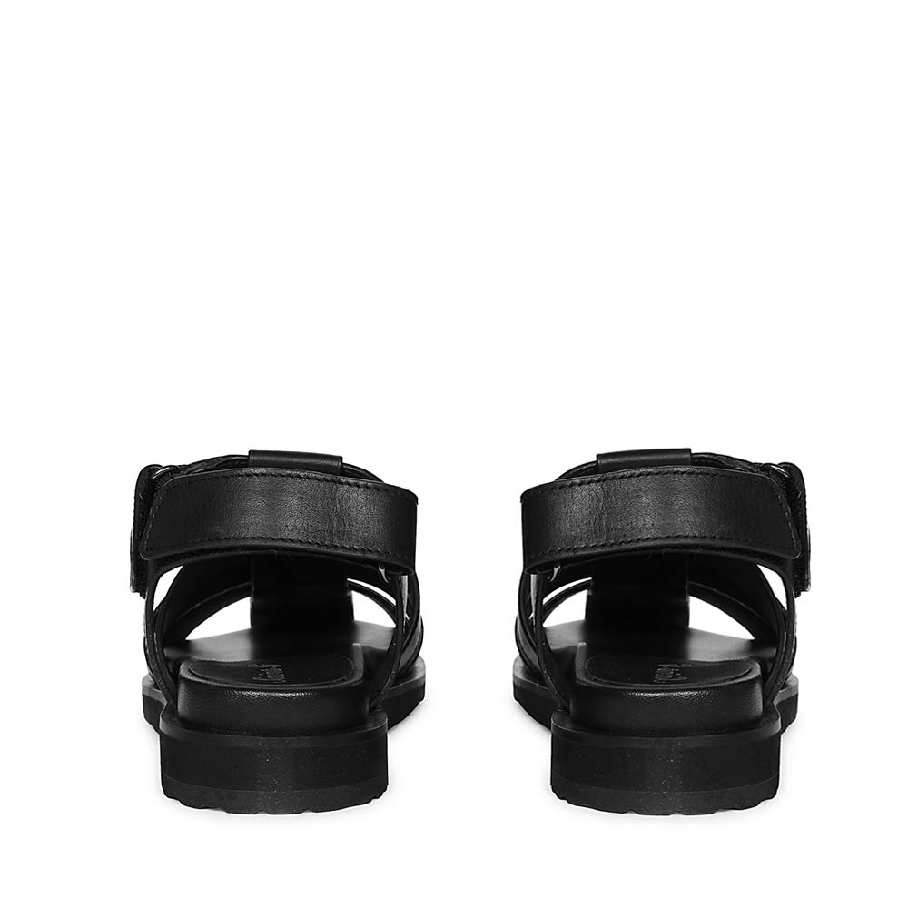 Saint Ophelia Black Leather Footbed Sandals