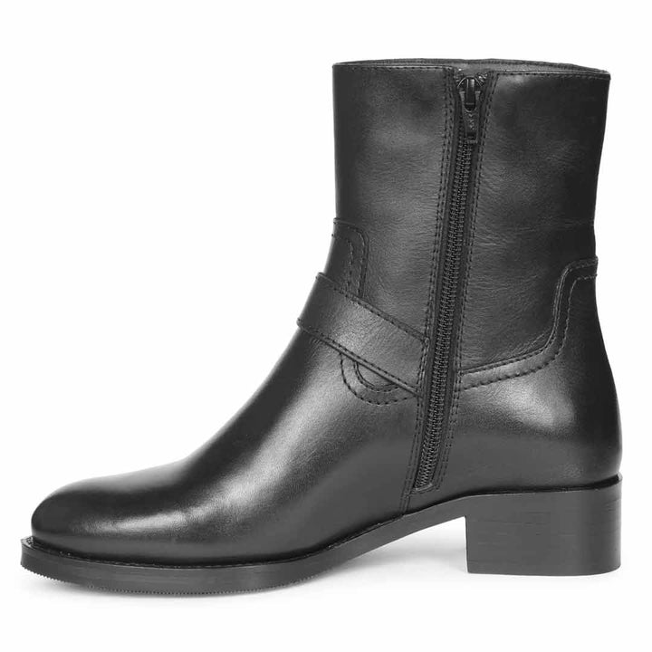 Saint Marina Black Leather High Ankle Boots