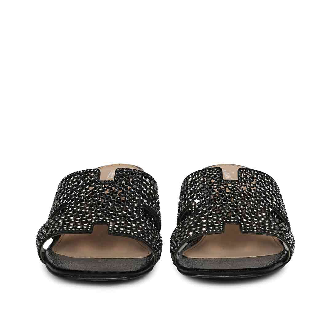 Saint  Black Leather Block Heels