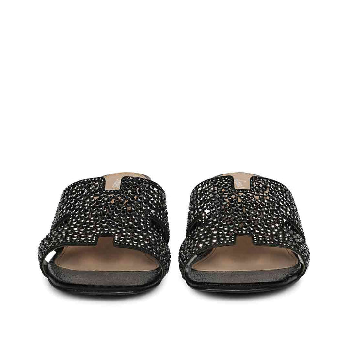 Saint  Black Leather Block Heels