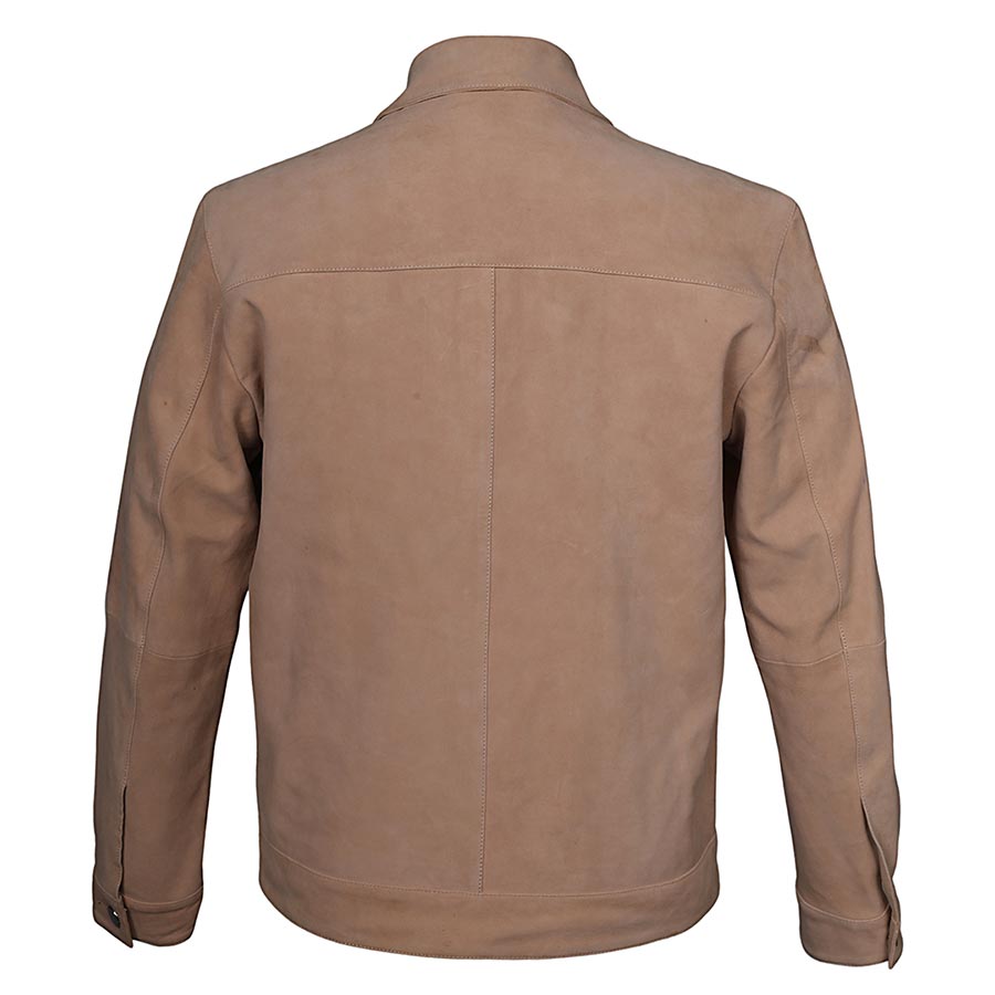 Saint Rocco Salmon Color Suede Leather Men's Jacket With Collars