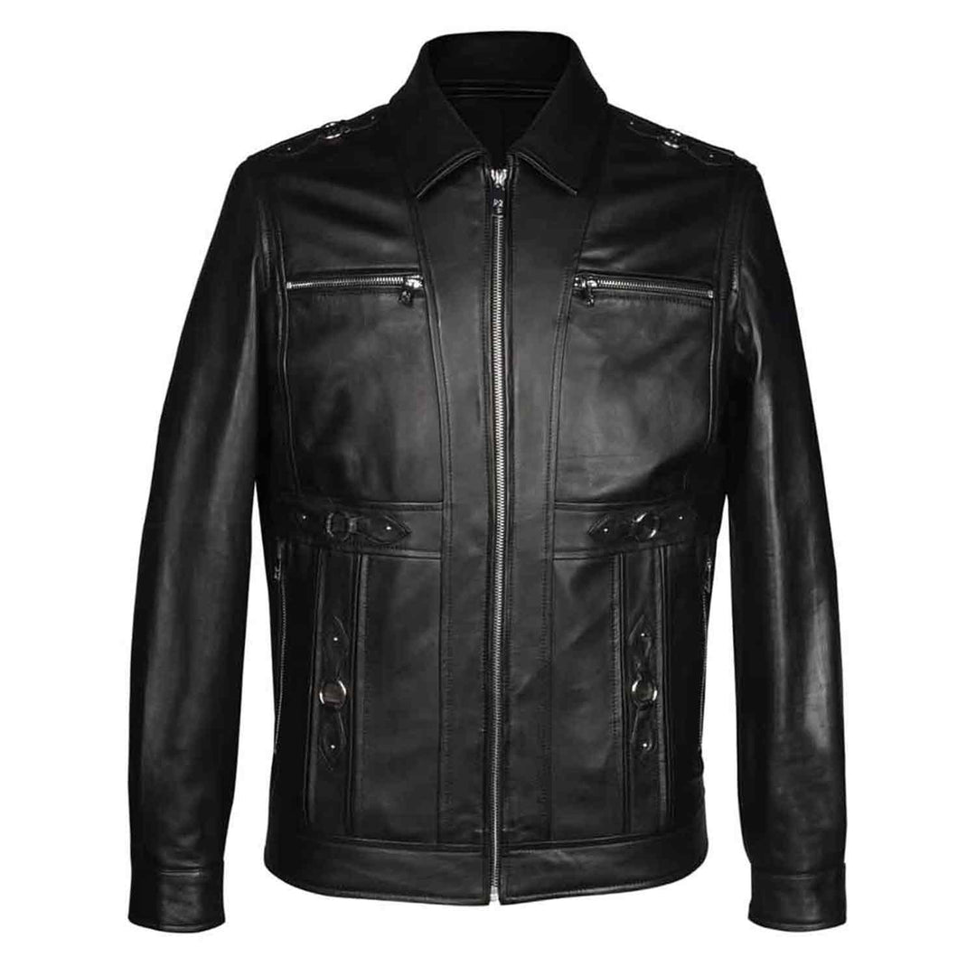 Saint Benjo Black Leather Men's Jacket