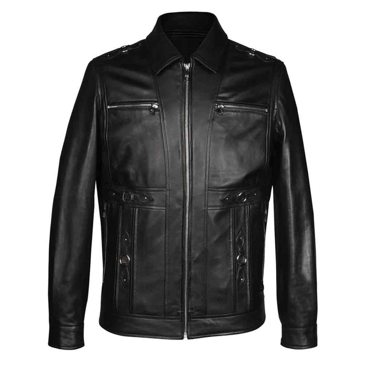 Saint Benjo Black Leather Men's Jacket