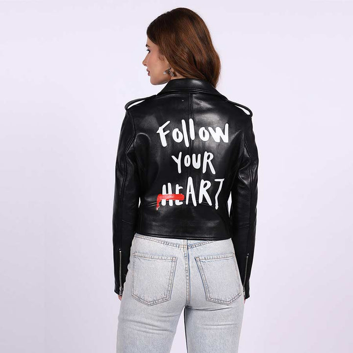 Saint Saira Black Leather Women Jackets