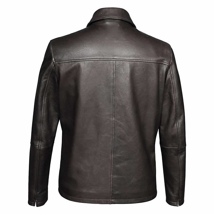 Saint Jory chocolate Leather Men's Jacket
