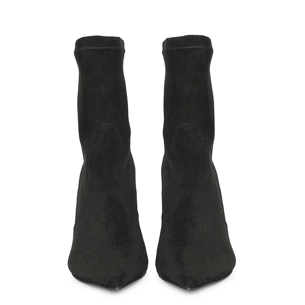 Saint Jaime Stretch Suede Stiletto Heel Ankle Boots