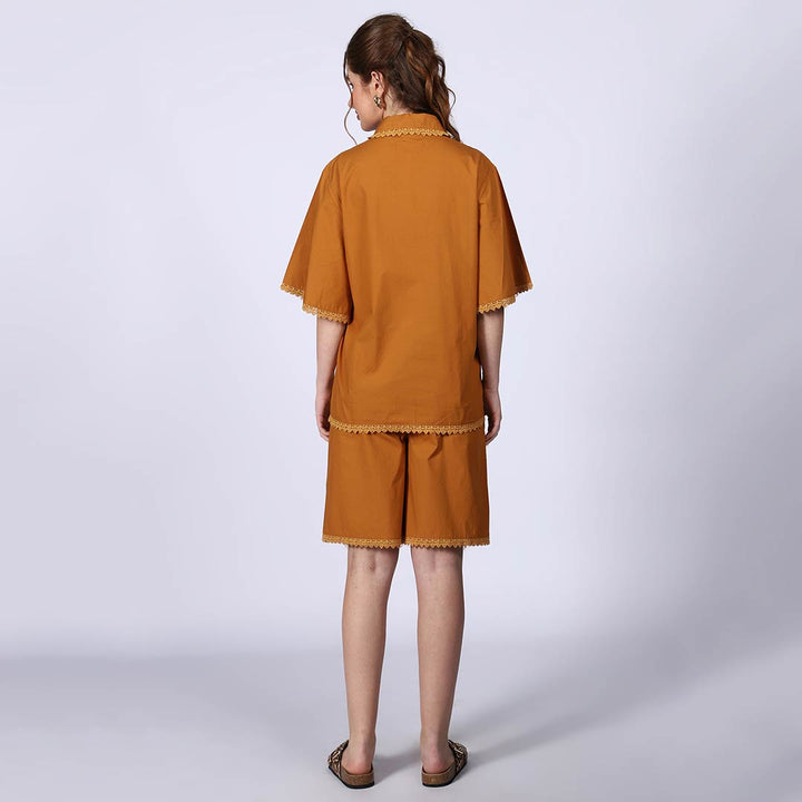 Saint Camille Mustard Cotton Poplin Co-ord Set
