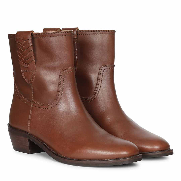 Saint Marina Cuoio Leather High Ankle Boots