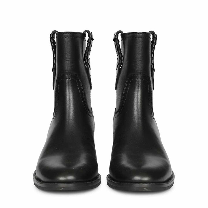 Saint Marina Black Leather High Ankle Boots