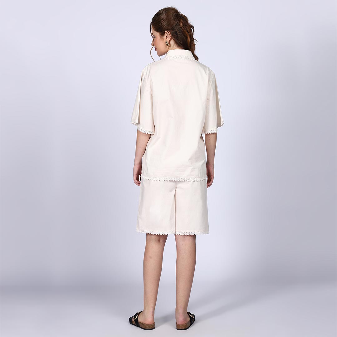 Saint Aurora Ivory Cotton Poplin Co-ord Set