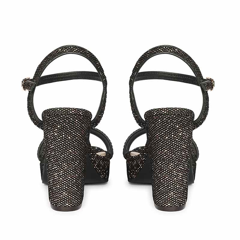 Saint Merrily Pewter Glitter Block Heels