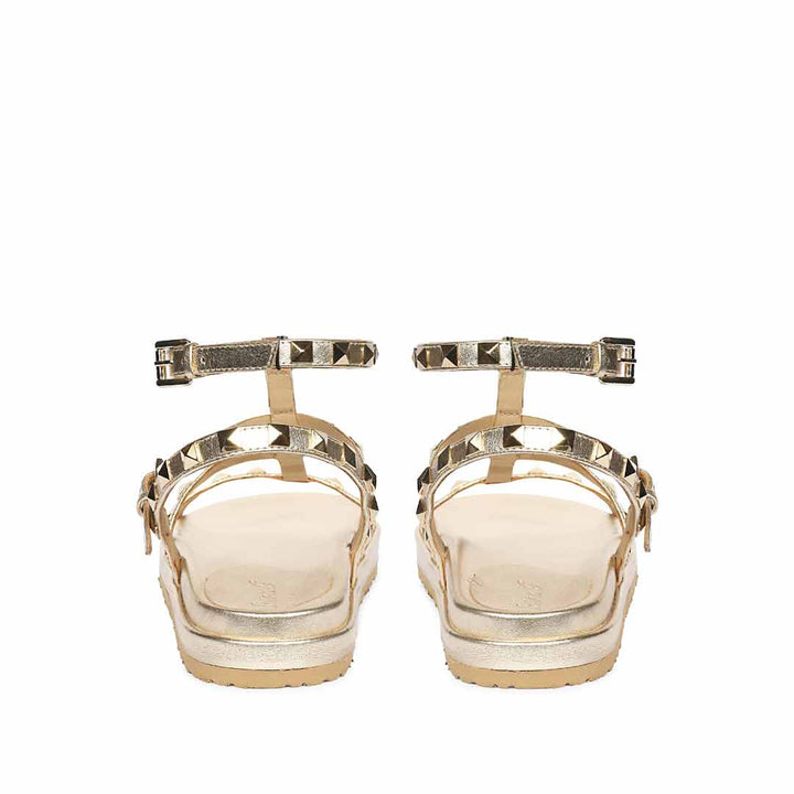 Saint Tessa Platin Studded Leather Footbed Sandals