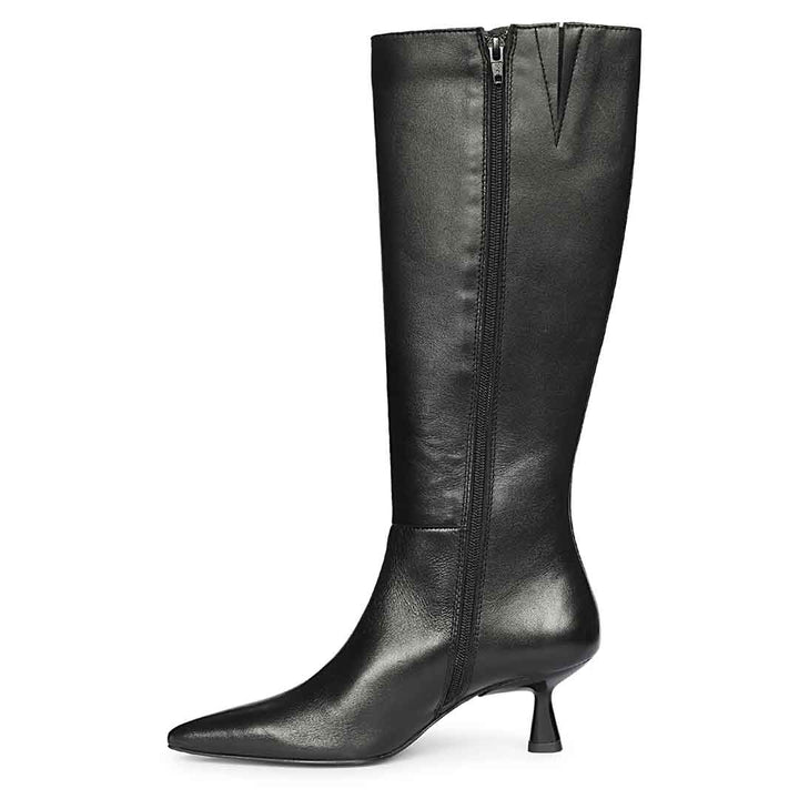 Saint Sadie Black Metal Muse Black Leather Tall Boots