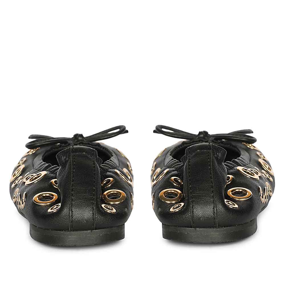 Saint Rovella Black Eyelet Ballet Flats