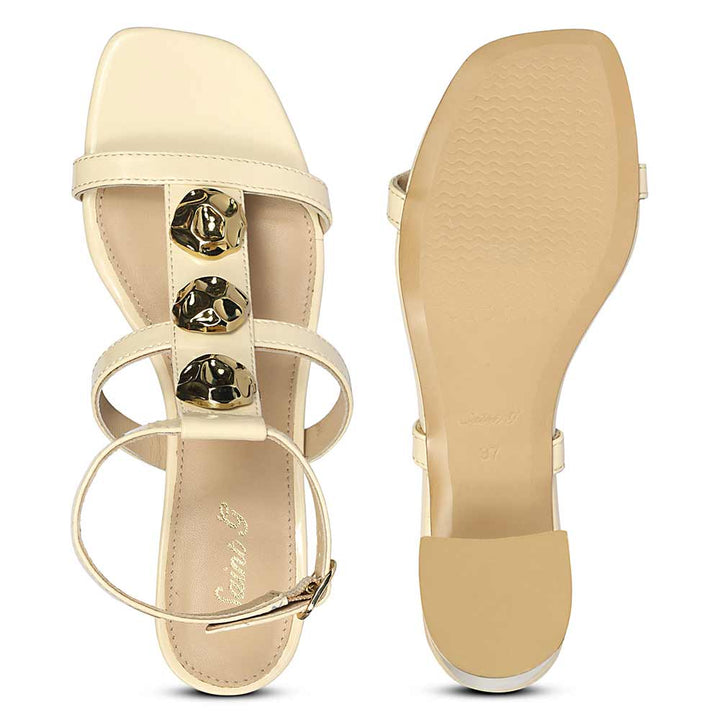 Saint Solea Off White Vegan Leather Block Heels