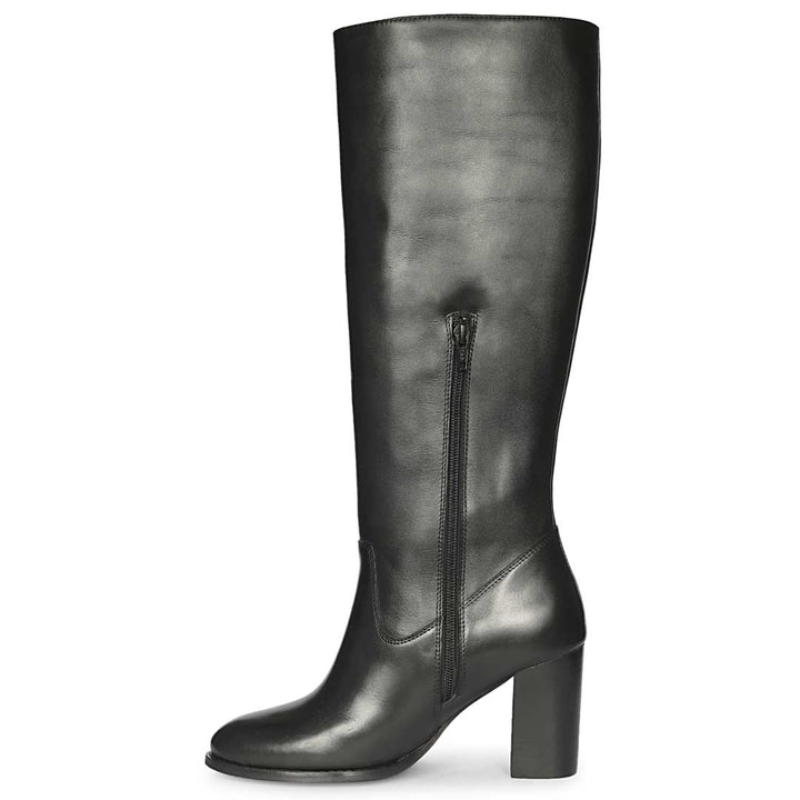 Saint Gillian Black Leather Knee High Long Boots