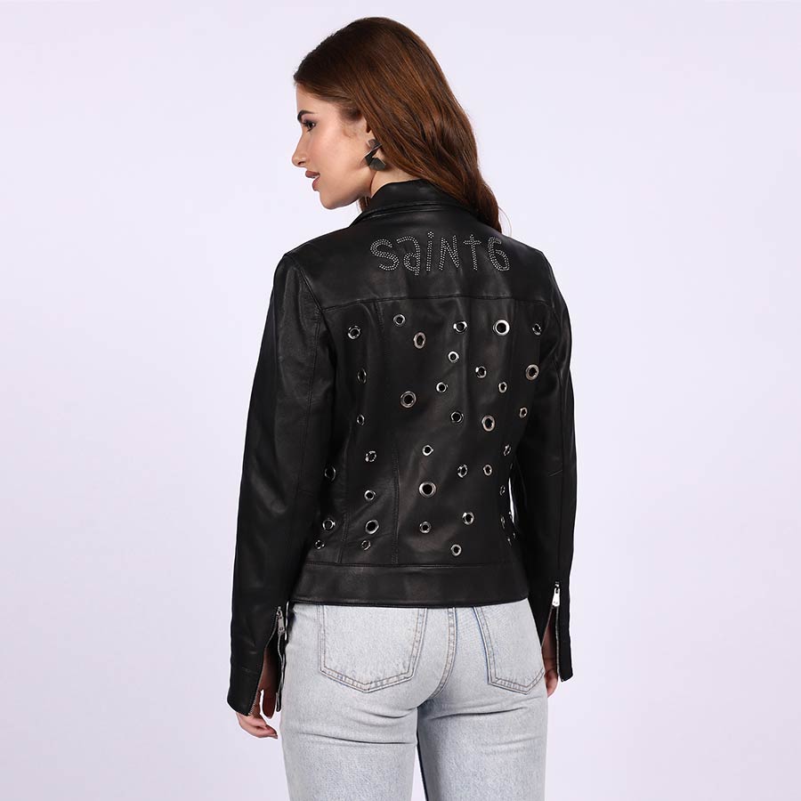 Saint Bryony Women Black Leather jacket