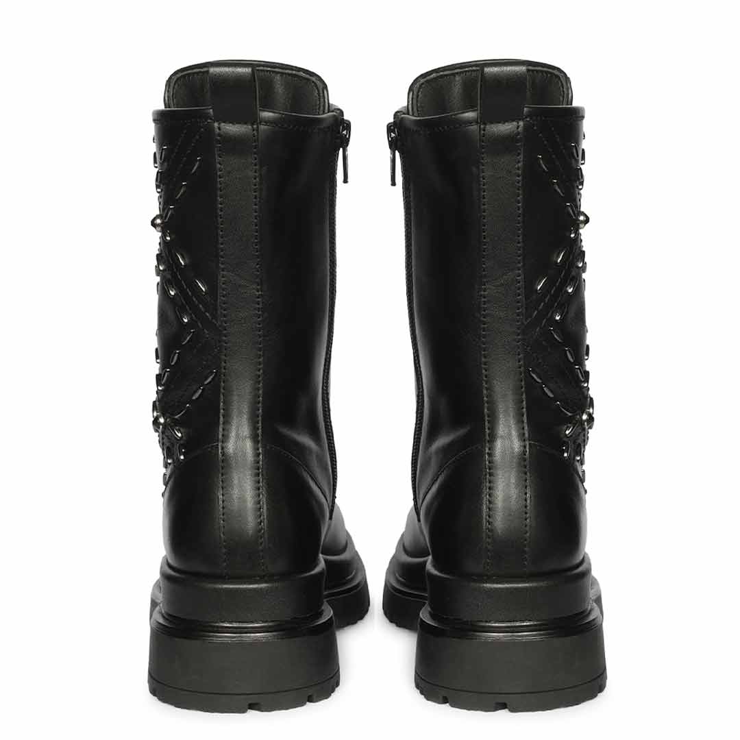 Saint Black Leather High Ankle Boots