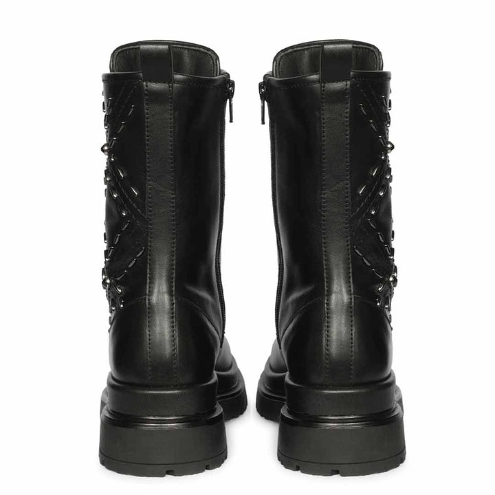 Saint Black Leather High Ankle Boots
