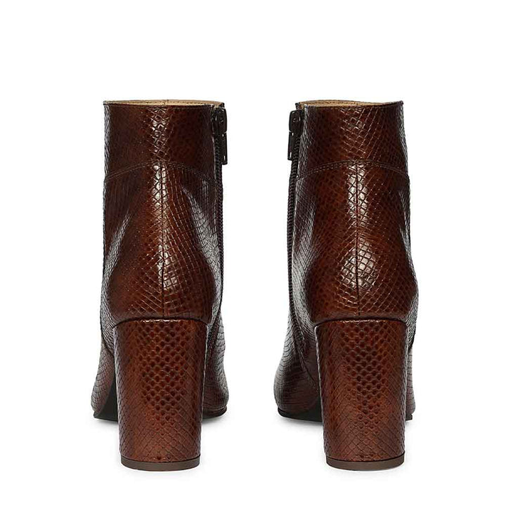Saint Amara Chestnut Snake Embossed Leather Ankle Boots