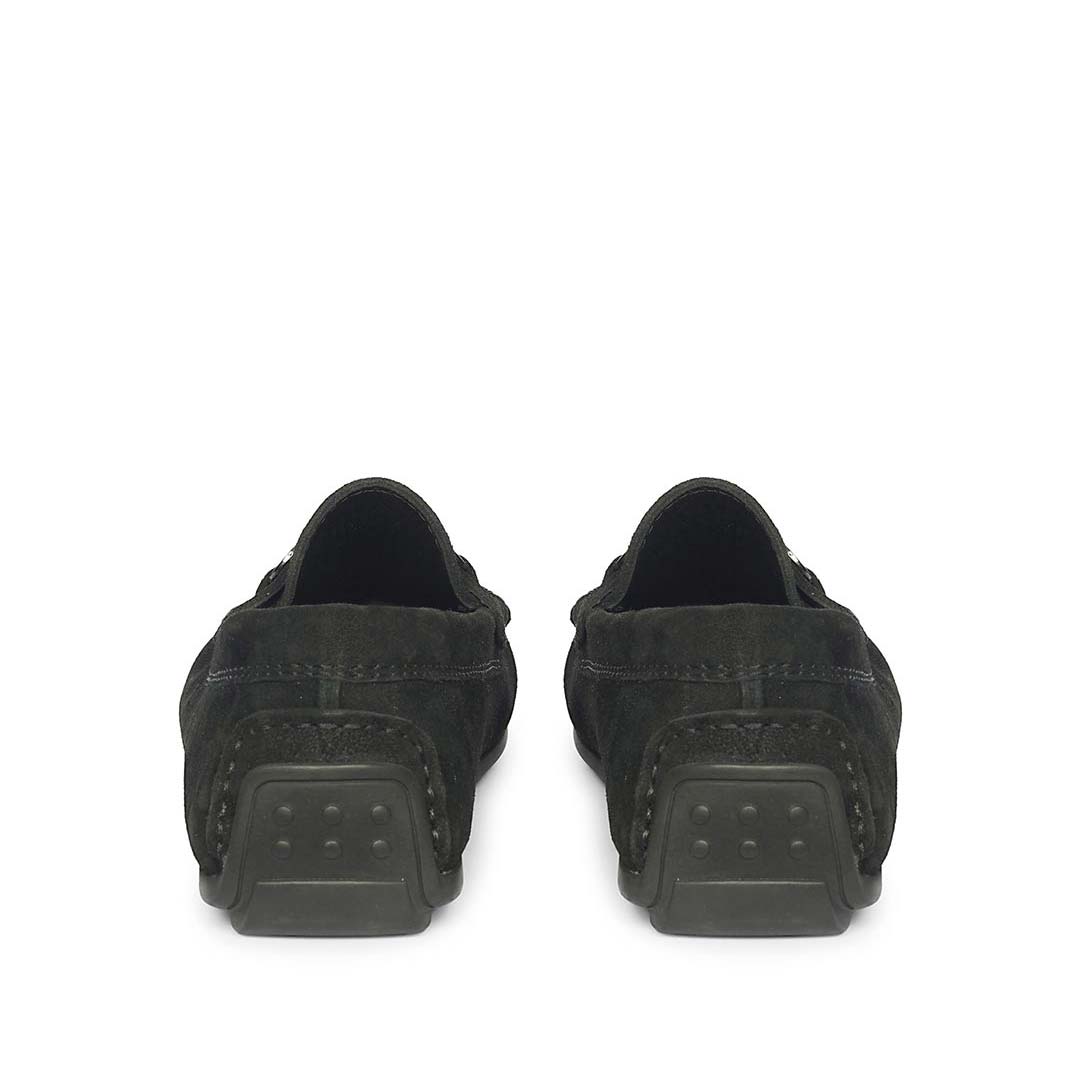 Saint Adrien Black Suede Leather Saddle Loafers