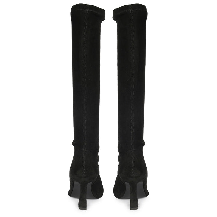 Saint Maren Black Stretch Suede Knee High Long Boots