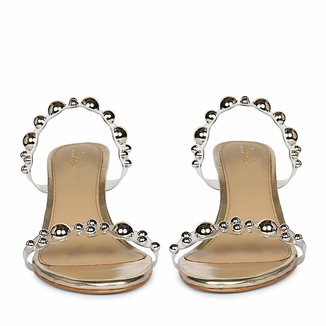 Saint Lumi Studded Gold Stiletto Heels