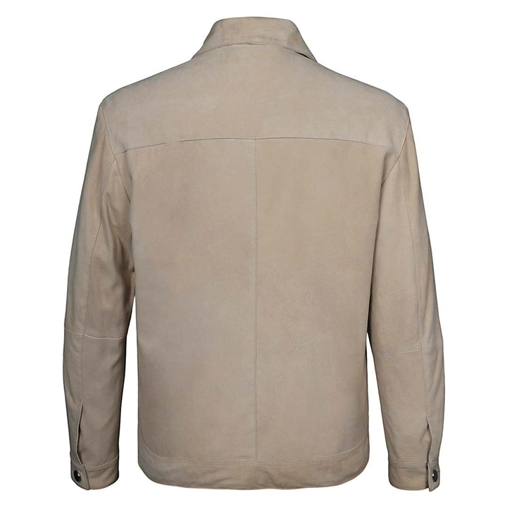 Saint Boris Off White Leather Men's Jacket With Collars