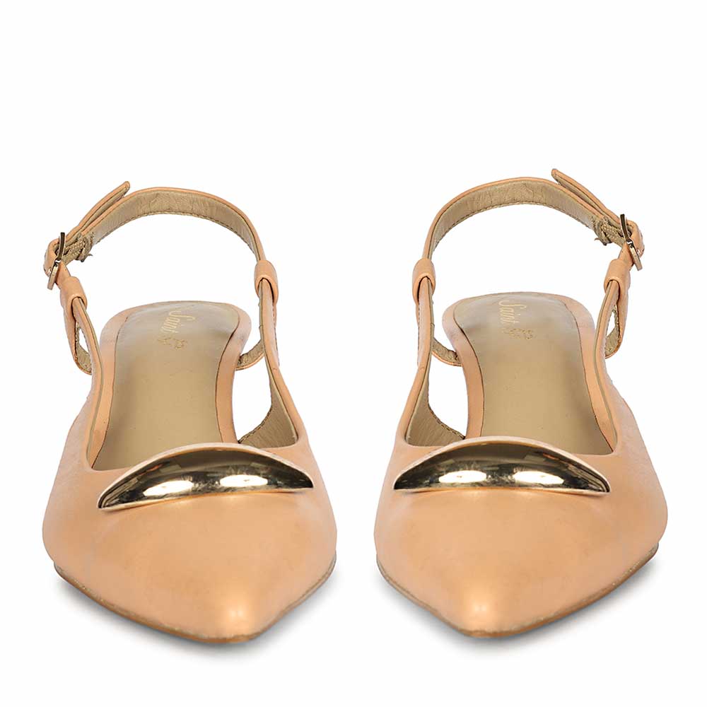Saint Inara Peach Leather Slingback Heels