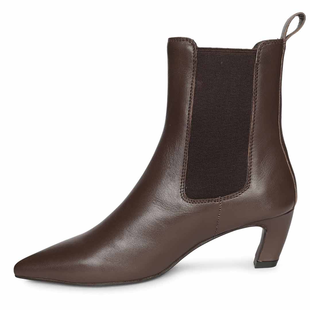 Saint Brown Leather Heel Ankle Boots