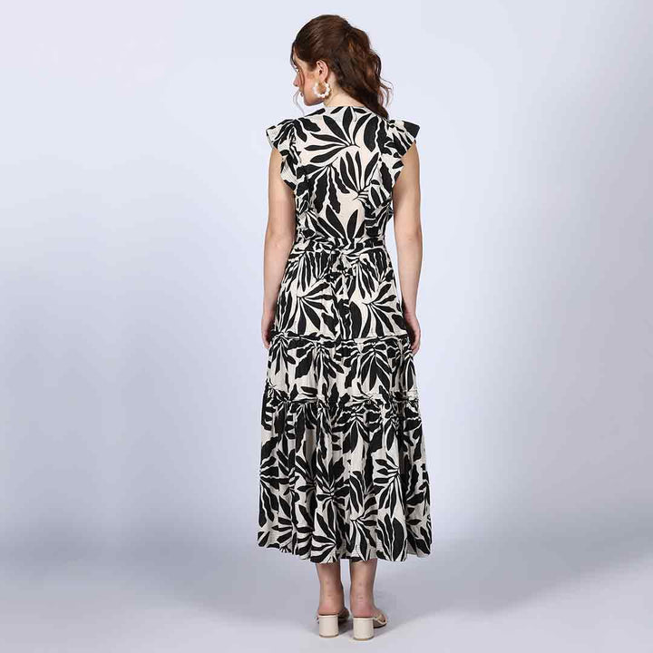 Saint Odette Ivory Printed Lurex Maxi Dress