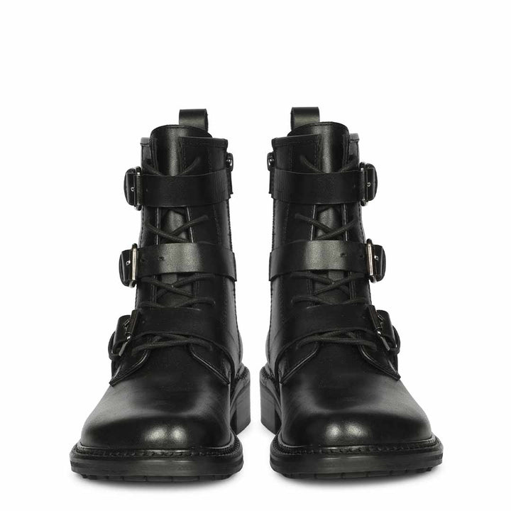 Saint Juliette Black Leather High Ankle Boots