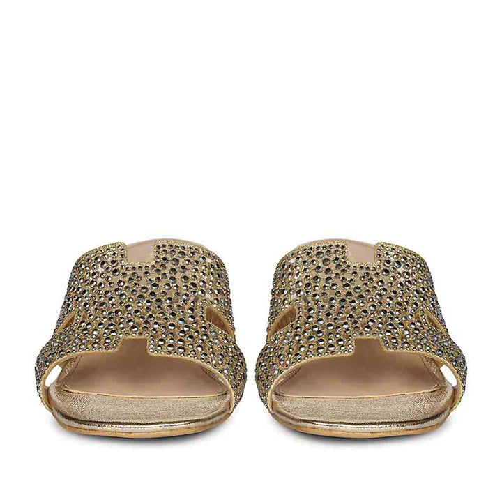 Saint Gold Leather Block Heels