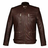 Saint Ellis chocolate Leather Men's Cafe Racer Jackets