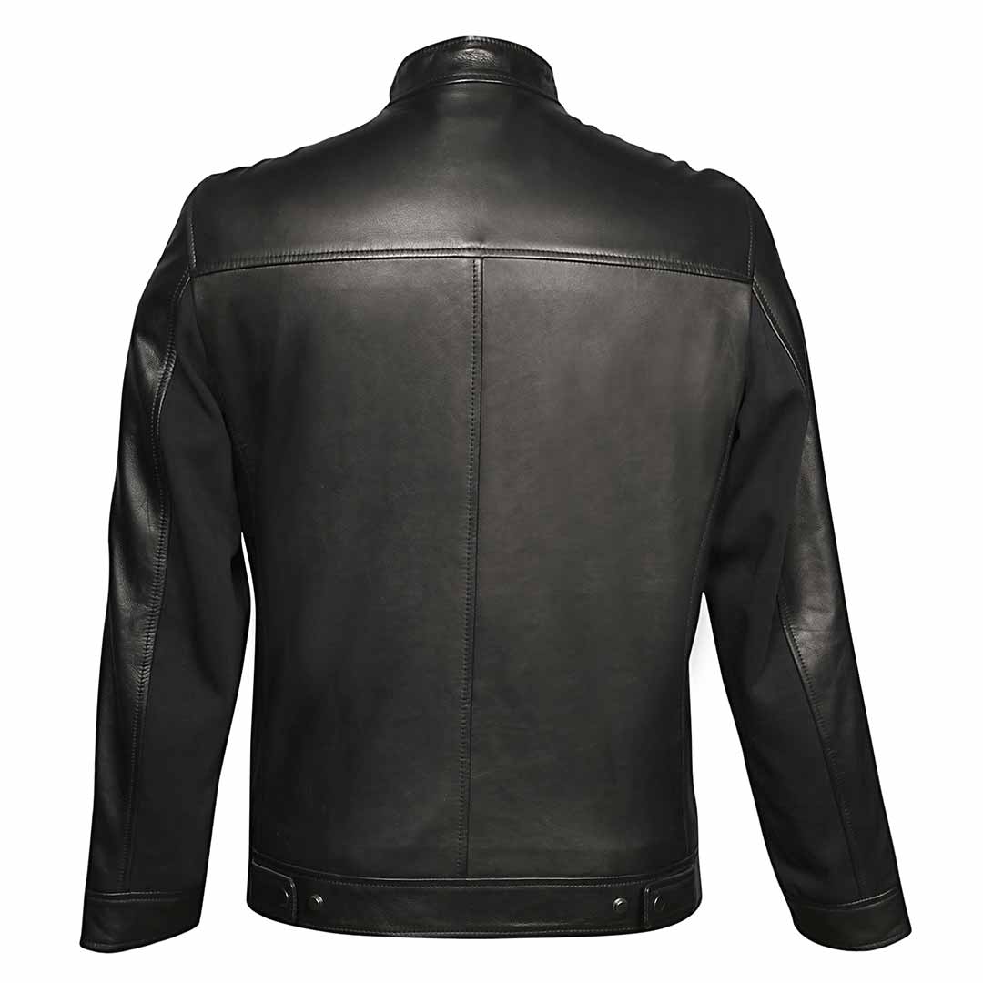 Saint Edoardo Studded Black Leather Men's Jackets