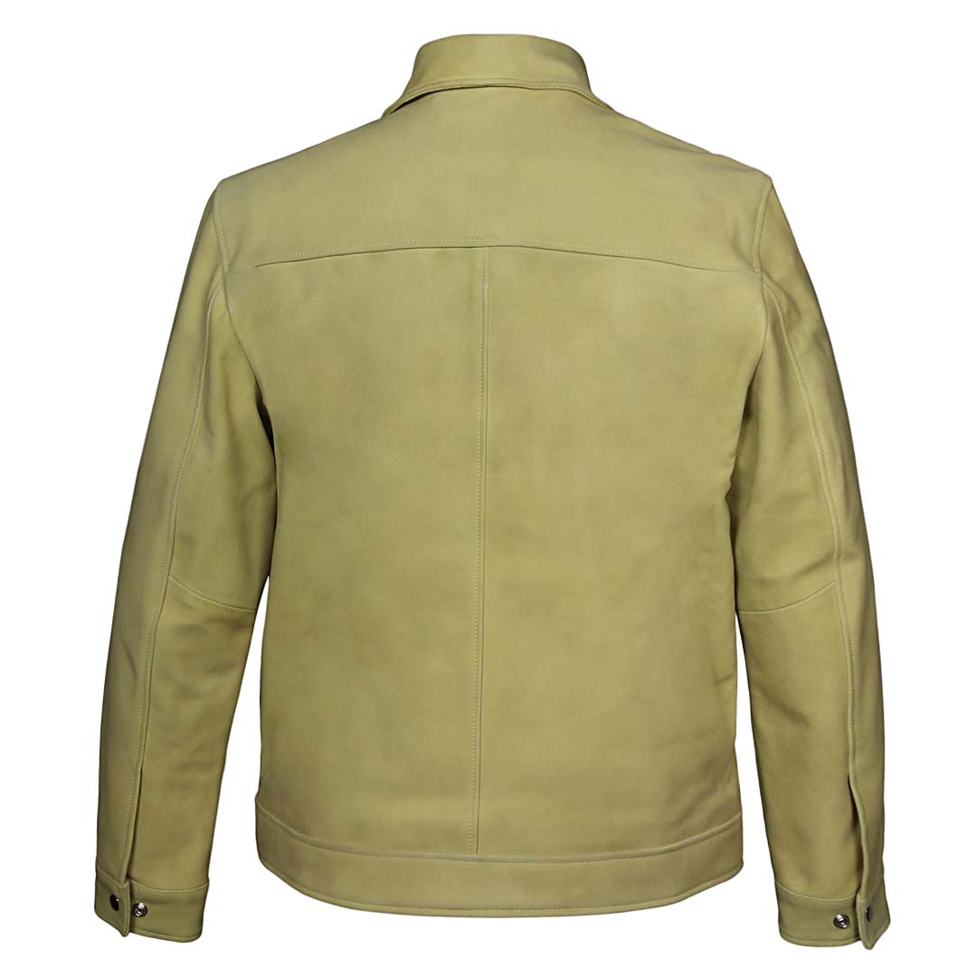 Saint Ruben Lime Suede Leather Men's Jacket With Collars