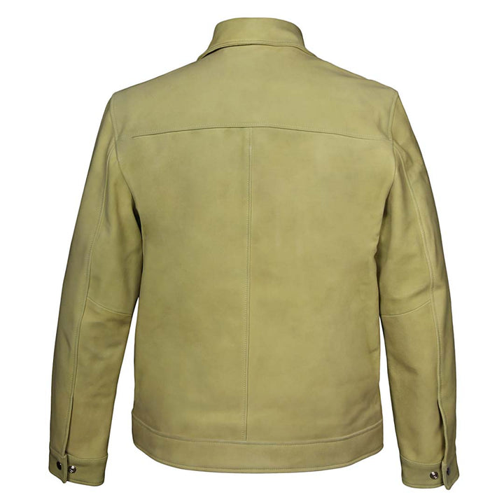 Saint Ruben Lime Suede Leather Men's Jacket With Collars