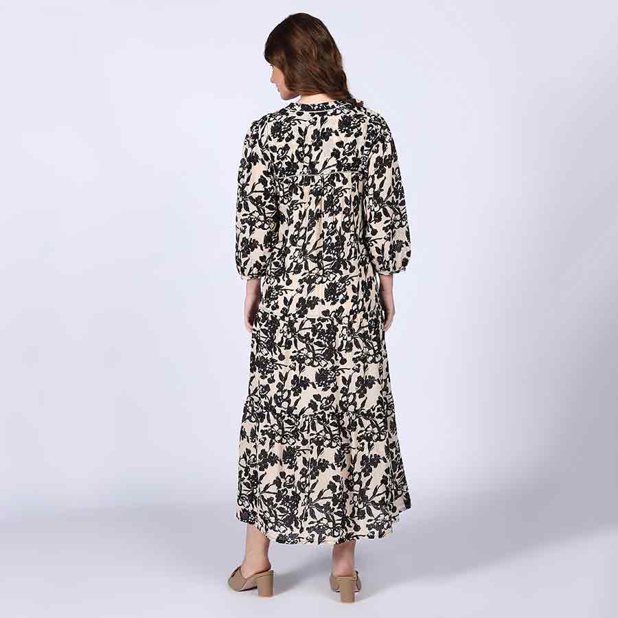Saint Madison Ivory Floral Viscose Midi Dress