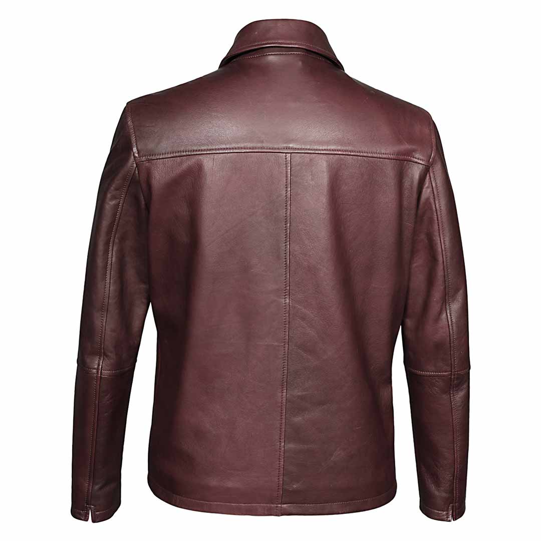 Saint Jory Maroon Leather Men's Jacket