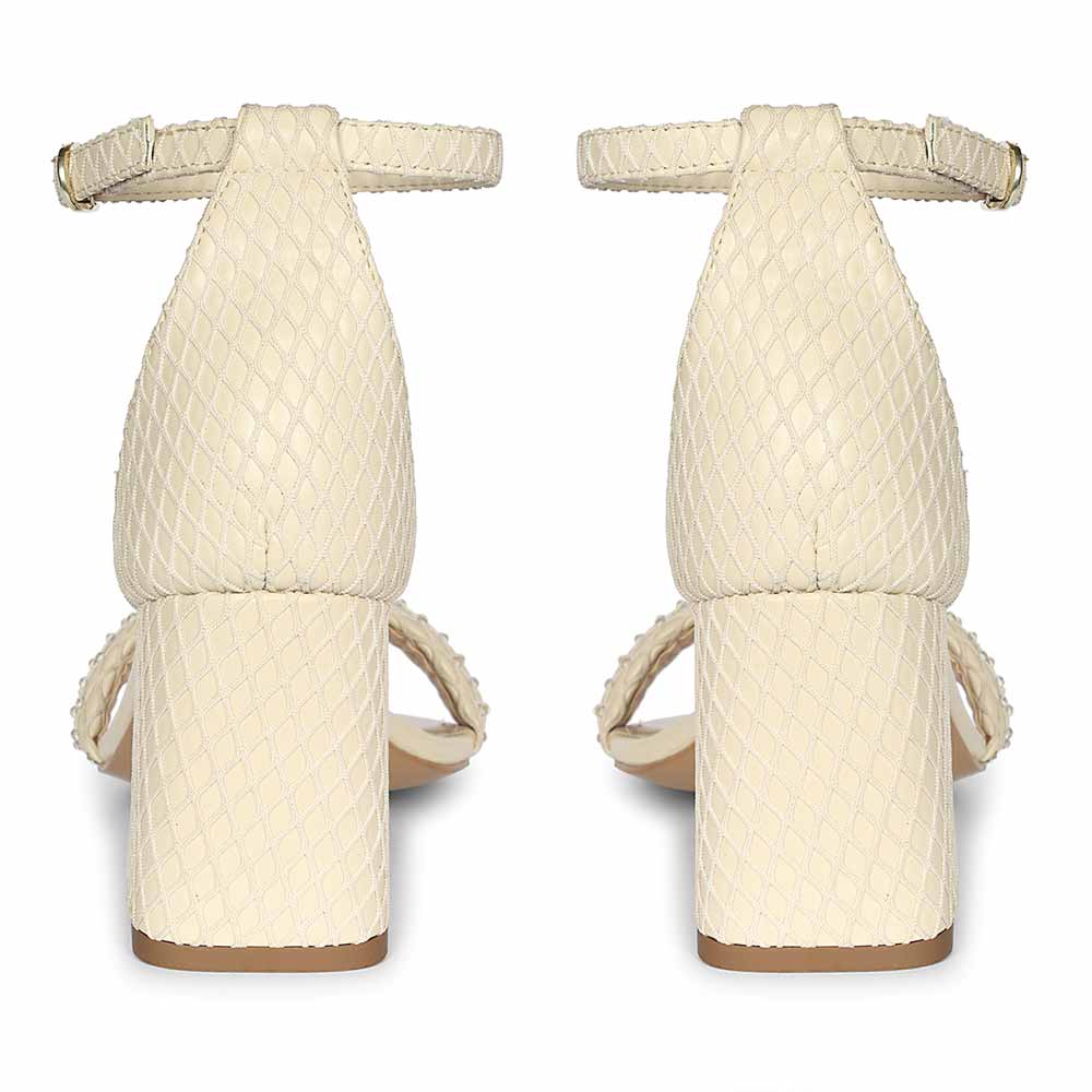 Saint Verona Off White Vegan Leather Block Heels