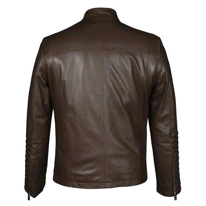 Vintage Style Brown Leather Jacket Men