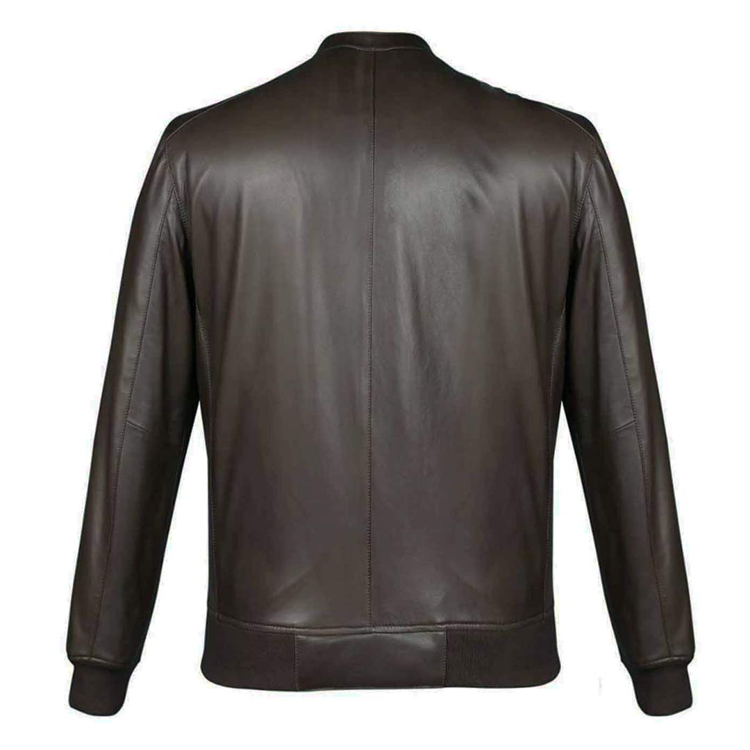 Saint Amorino Brown Leather Men's Bomber Jackets